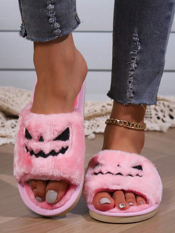 Halloween Pumpkin-Shaped Slippers