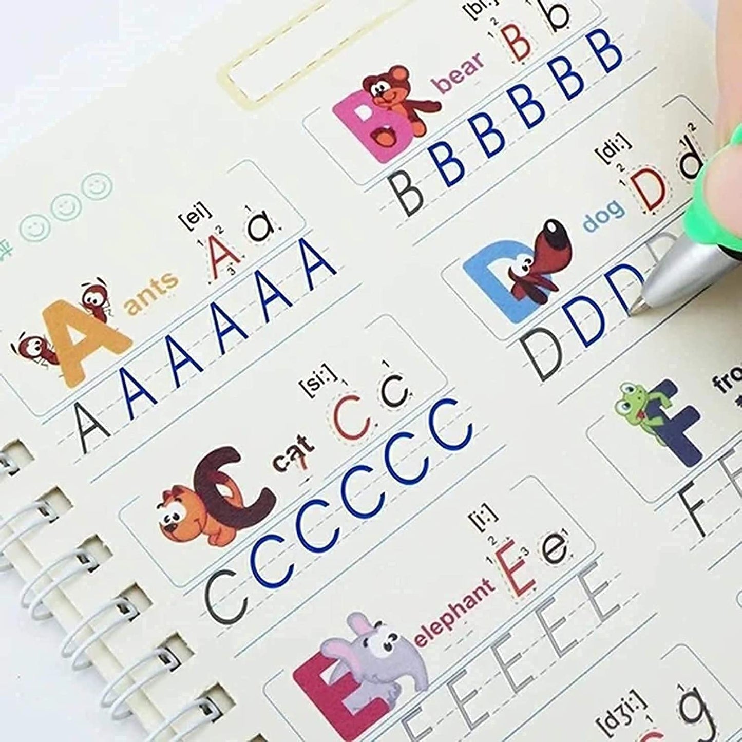 4  Magic Practice Copybooks (Alphabet + Math +Drawing +Numbers )