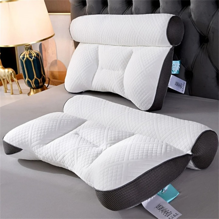 Comfortable goose down pillow for enhanced cervical support, improving sleep quality.