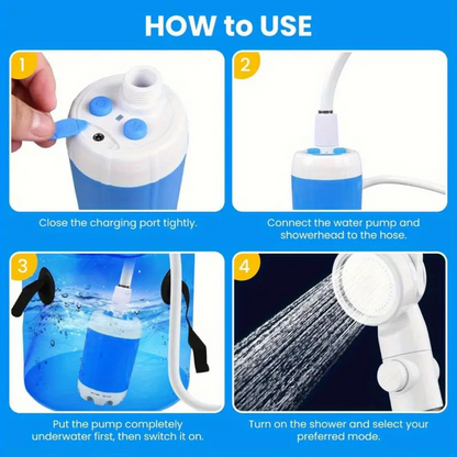 EcoShower™ – Compact Rechargeable Shower Pump